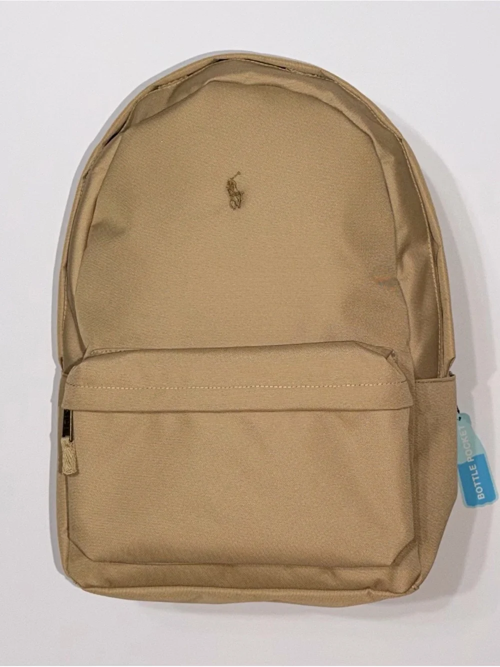 Polo by Ralph Lauren Embroidered Pony Vintage Khaki Canvas Backpack-New